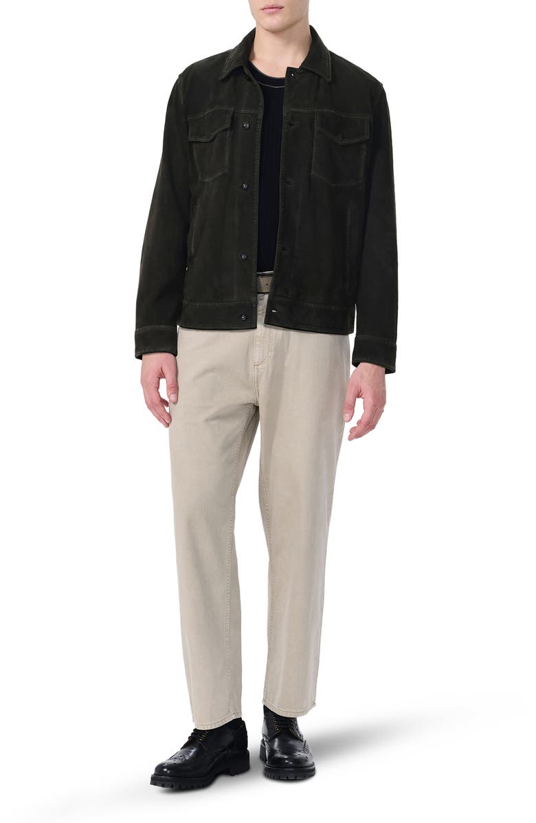rag & bone Suede Trucker Jacket, Alternate, color, Black