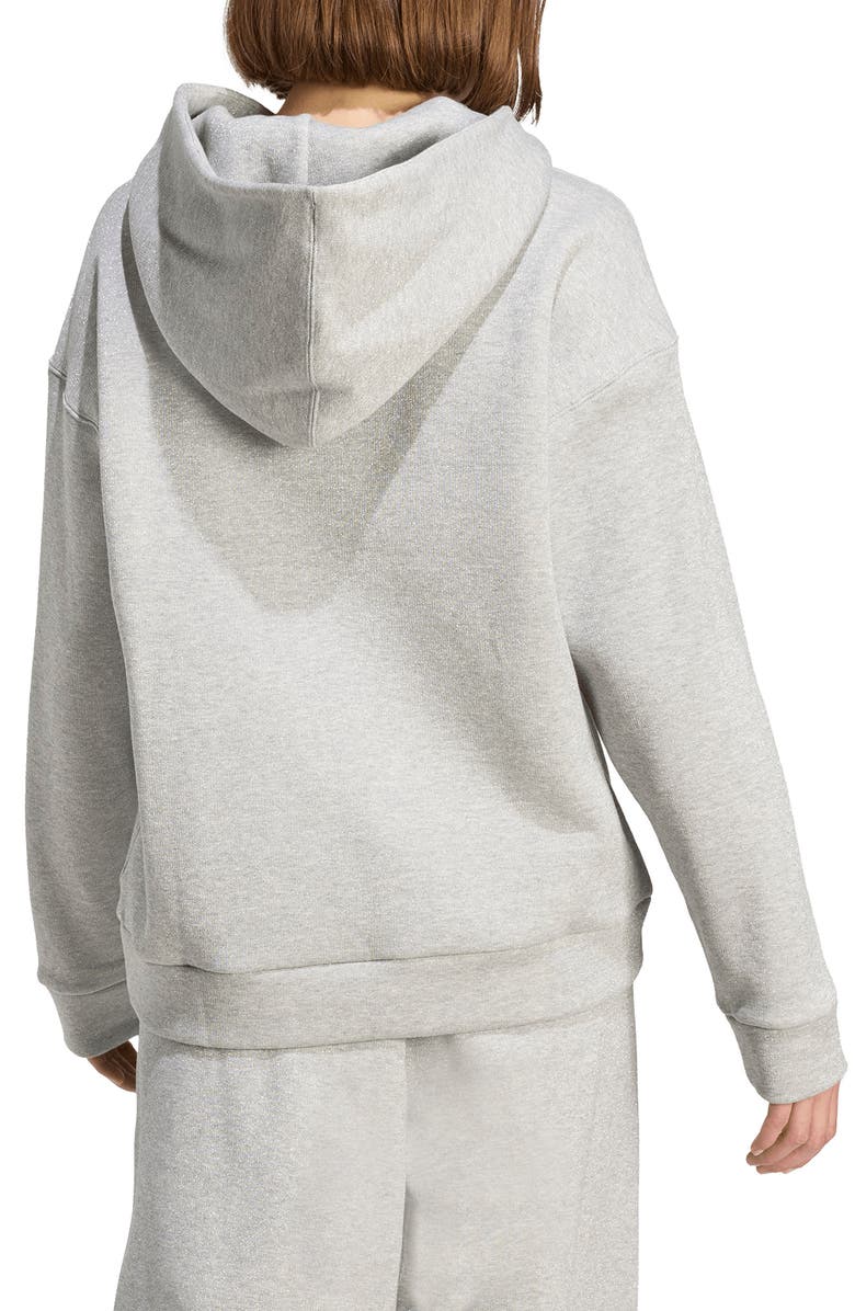 adidas ALL SZN Holiday Glitter Fleece Loose Hoodie, Alternate, color, Medium Grey Heather