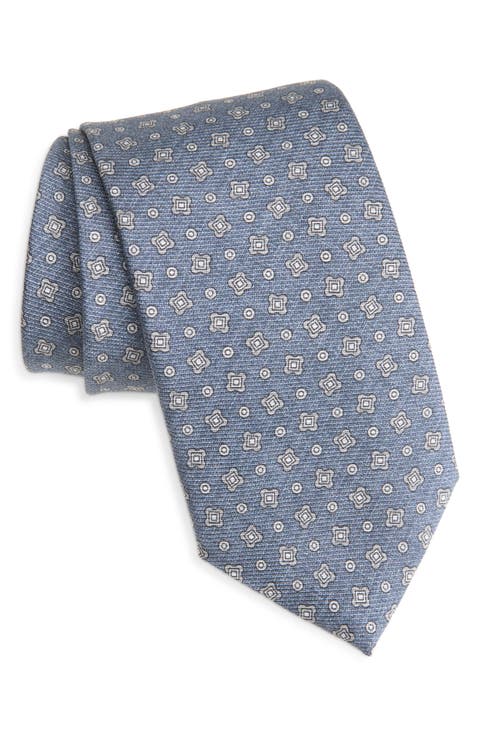 Neat Print Silk Tie