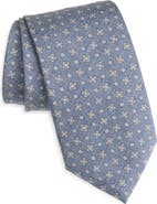 David Donahue Neat Print Silk Tie