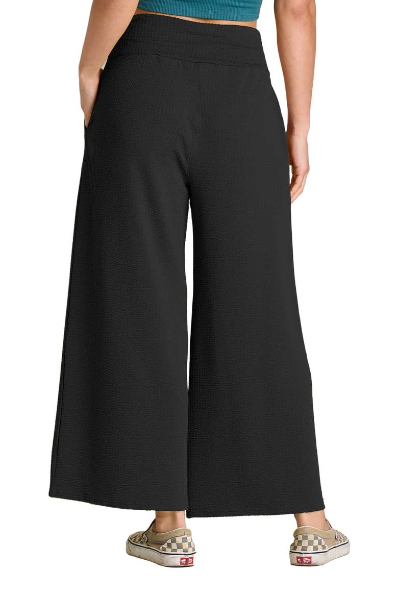 Chaka Wide Leg Crop Pant, Alternate, color, Black Texture