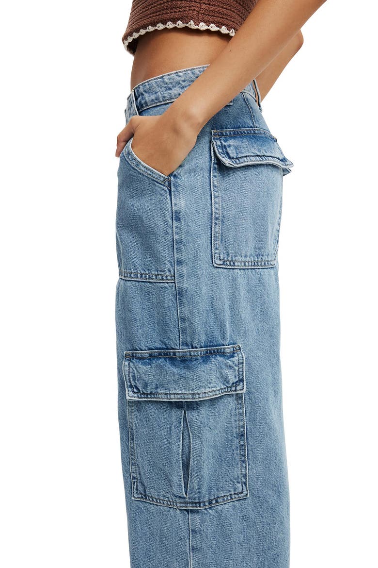 Women's Relaxed Cargo Jean, Alternate, color, Cleanwater Blue