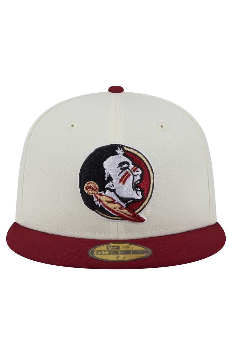New Era Men's New Era Cream Florida State Seminoles Chrome 59FIFTY Fitted Hat, Alternate, color, 