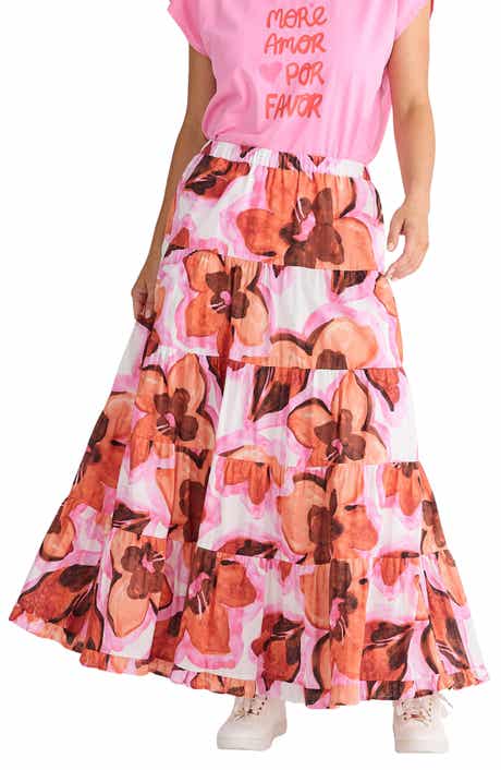 Brave+True Wonderland Floral Maxi Skirt