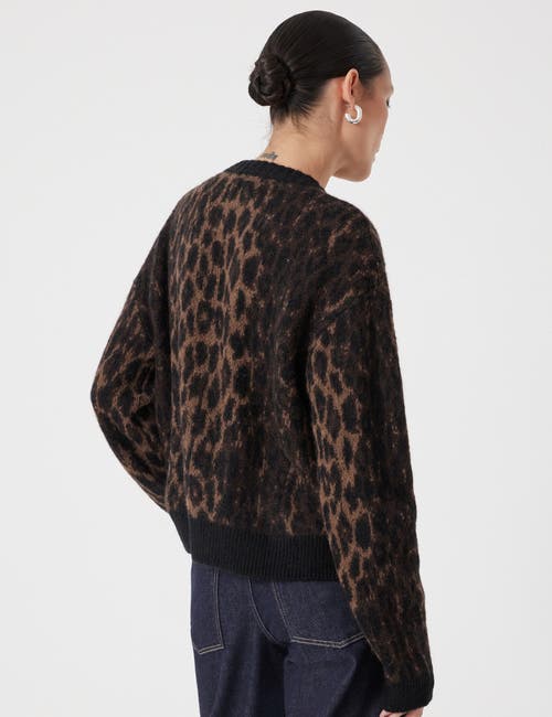 Hush Animal Jacquard Cardigan With Mohair In Brown