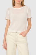 Parker Beaded Short Sleeve Pointelle Sweater