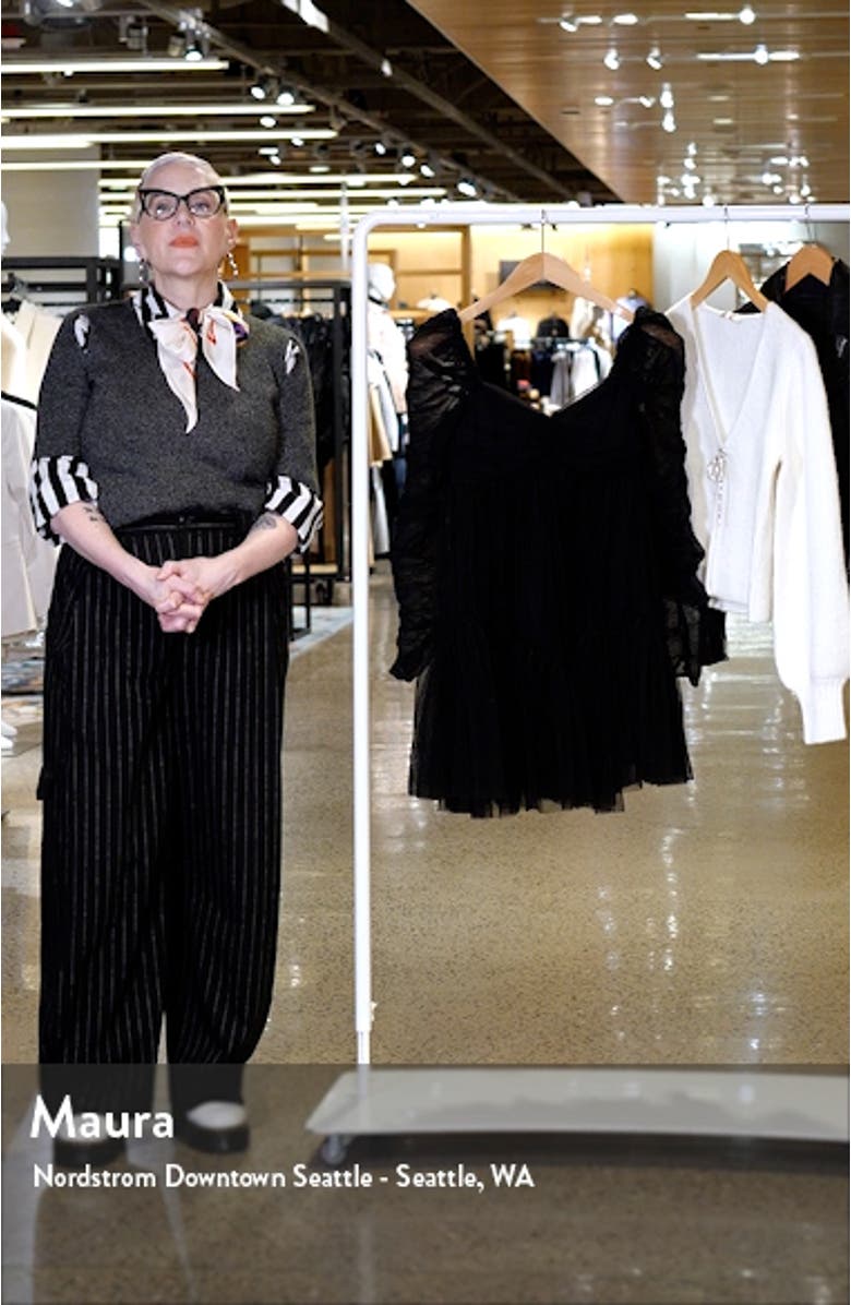 Plissé Long Sleeve Tulle Minidress, sales video thumbnail