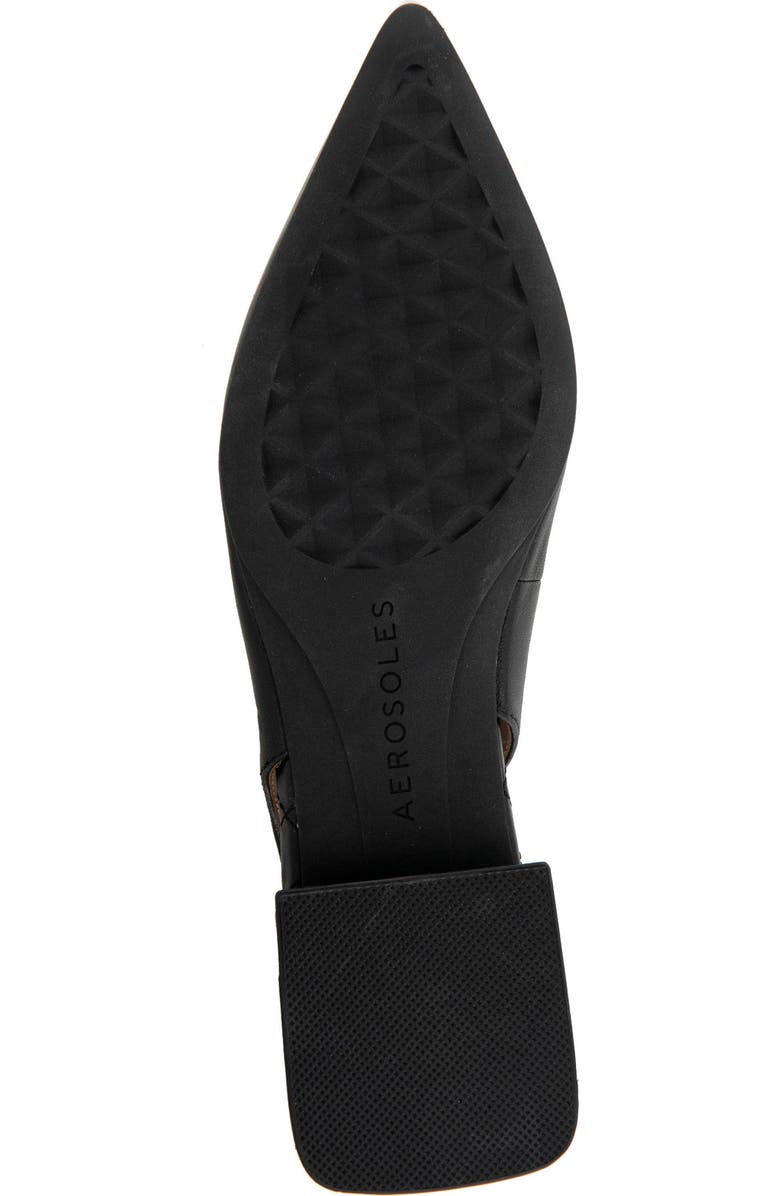 Aerosoles Nayana Pointed Toe Slingback Flat, Alternate, color, 002 Black Leather