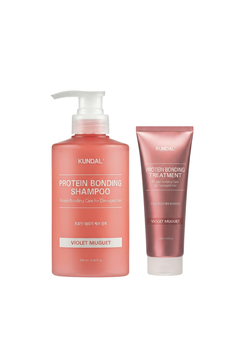 Protein Bonding Care Shampoo + Treatment Duo - Violet Muguet, Main, color, pink