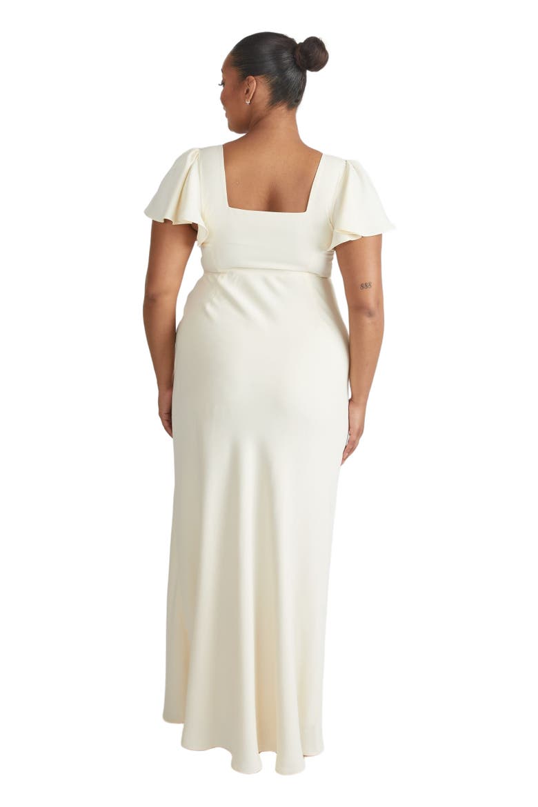 Square Neck Crepe Bridesmaid Dress, Alternate, color, Almond