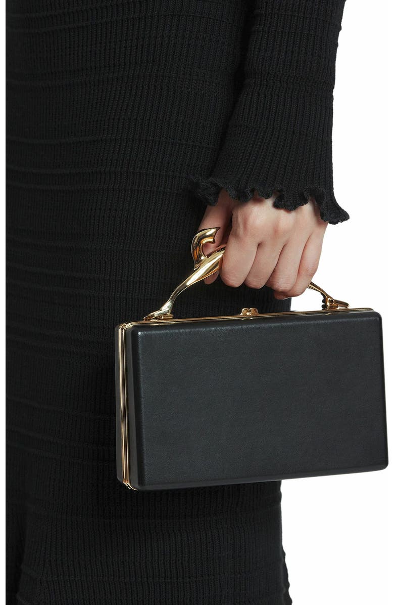 Lanvin FUSION CAT LEATHER CLUTCH BAG, Alternate, color,