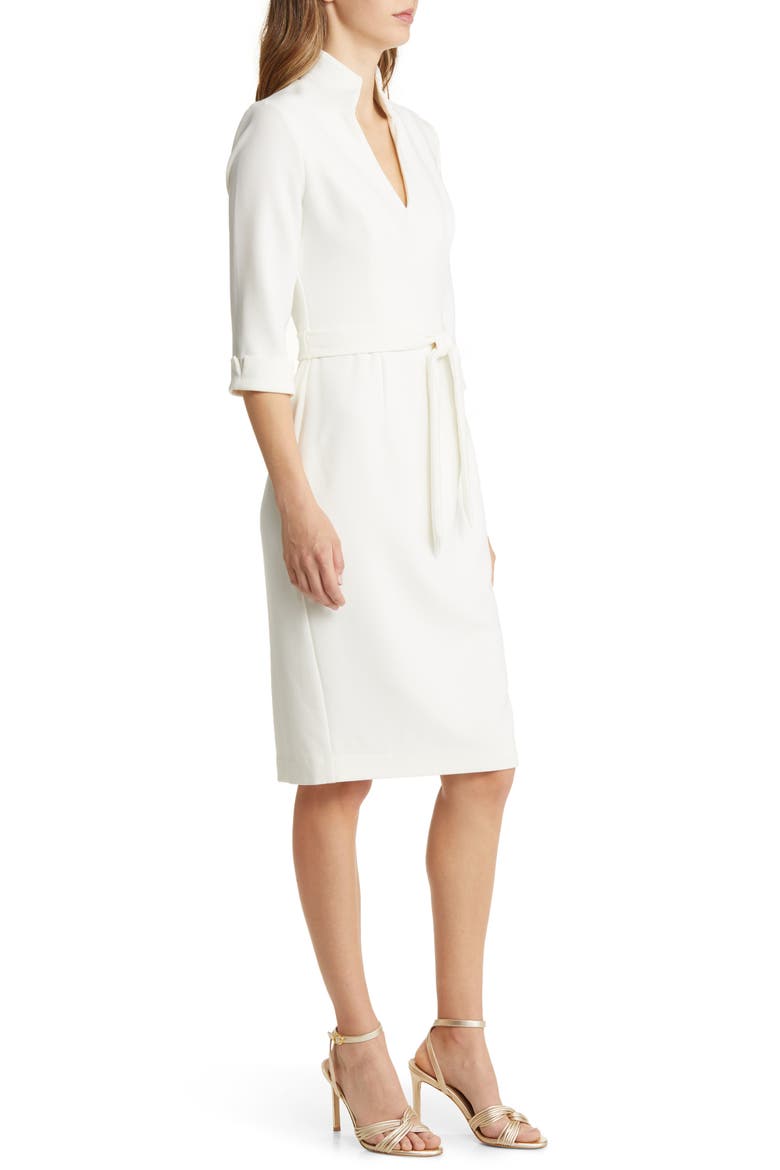 Madeline Three-Quarter Sleeve Sheath, Alternate, color, PORCELAIN
