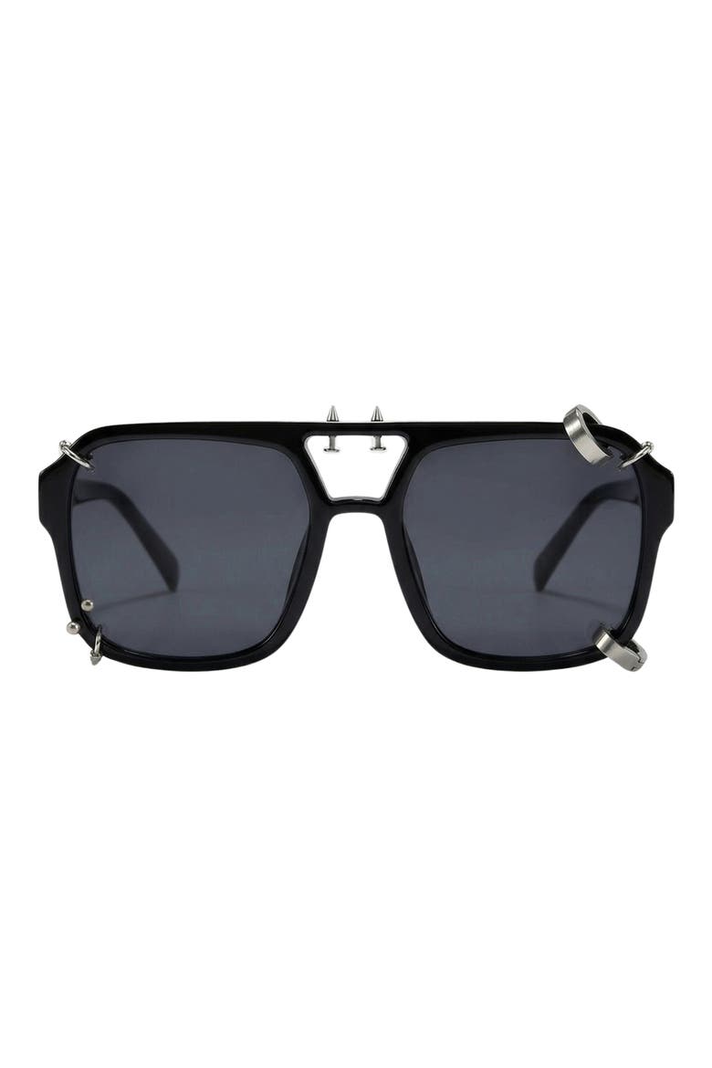 Darcy 55mm Aviator Sunglasses, Main, color, BLACK/ BLACK