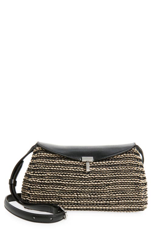 Totême Toteme T-lock Top Handle Woven Leather Clutch In Multi