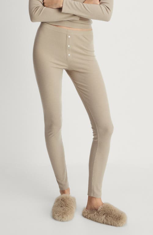 Shop Mango Rib Knit Pants In Peach