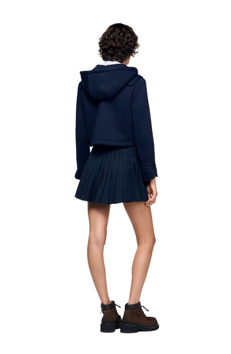 SANDRO Technical hooded jacket, Alternate, color, Navy Blue