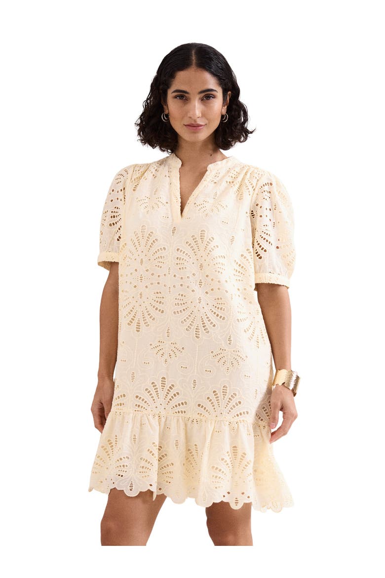 Liliana Embroidered Mini Dress, Main, color, Yellow