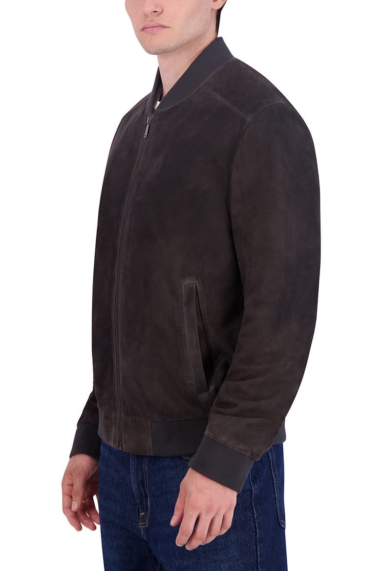 Suede Bomber Jacket, Alternate, color, GREY