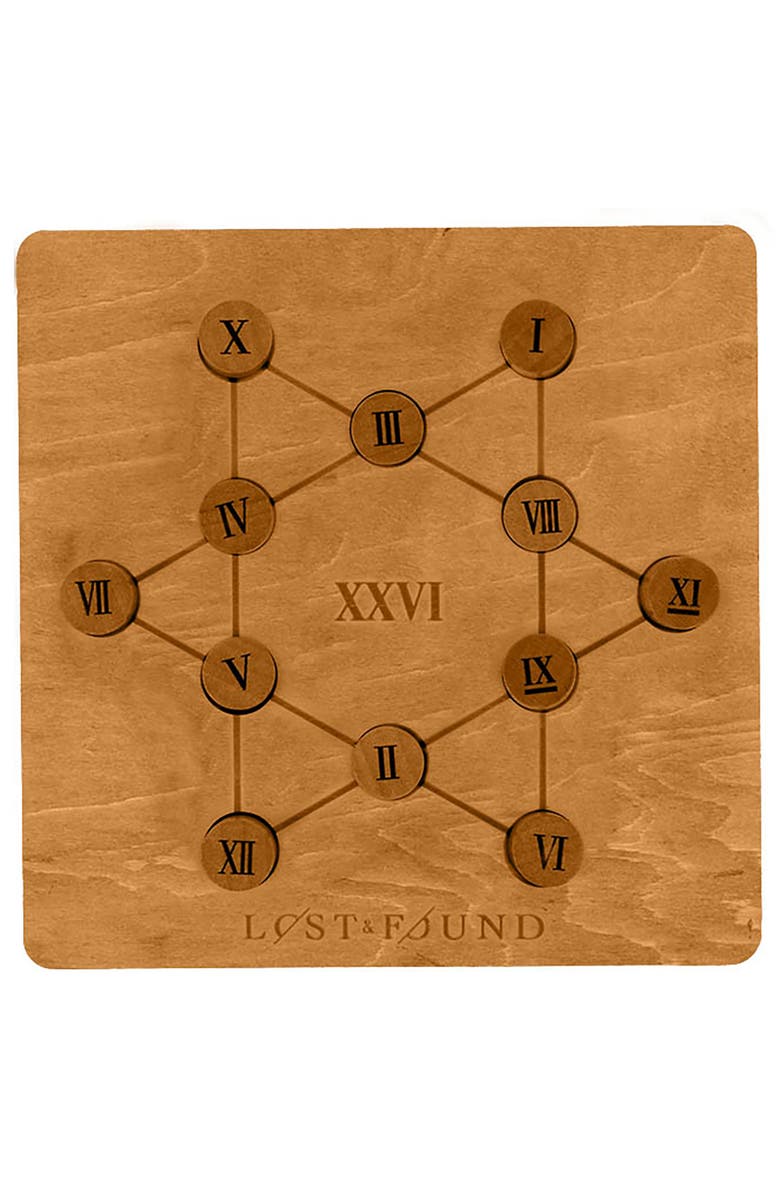 Professor Puzzle Roman Numeral 3D Wooden Brainteaser Puzzle, Alternate, color, Multicolored