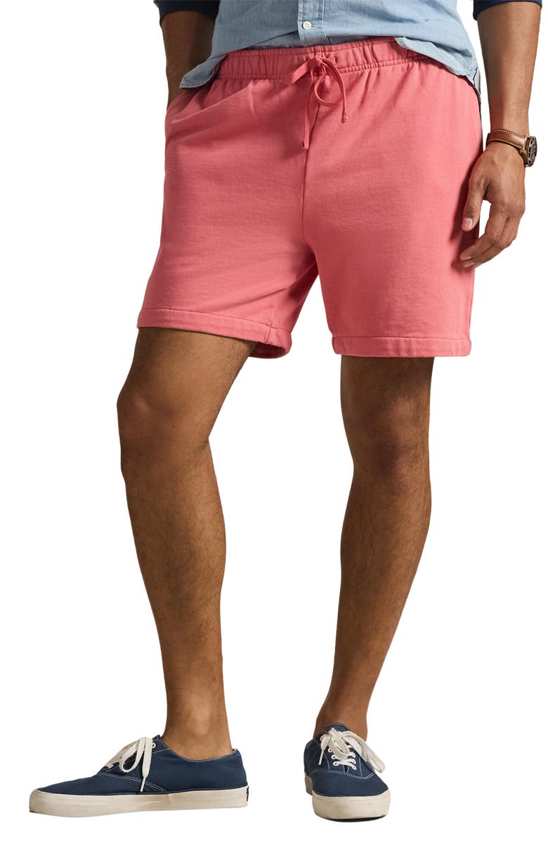 Polo Ralph Lauren French Terry Sweat Shorts, Main, color, Red Sky