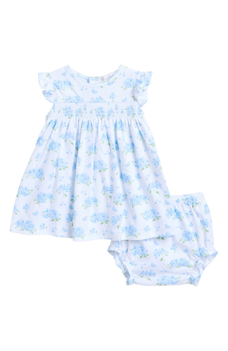 Kissy Kissy Floral Print Ruffle Romper & Bloomers, Main, color, 