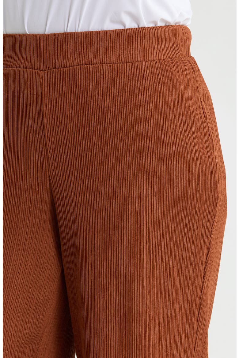 Crinkle Pull-On Ankle Wide Leg Pants, Alternate, color, CEDAR SPICE