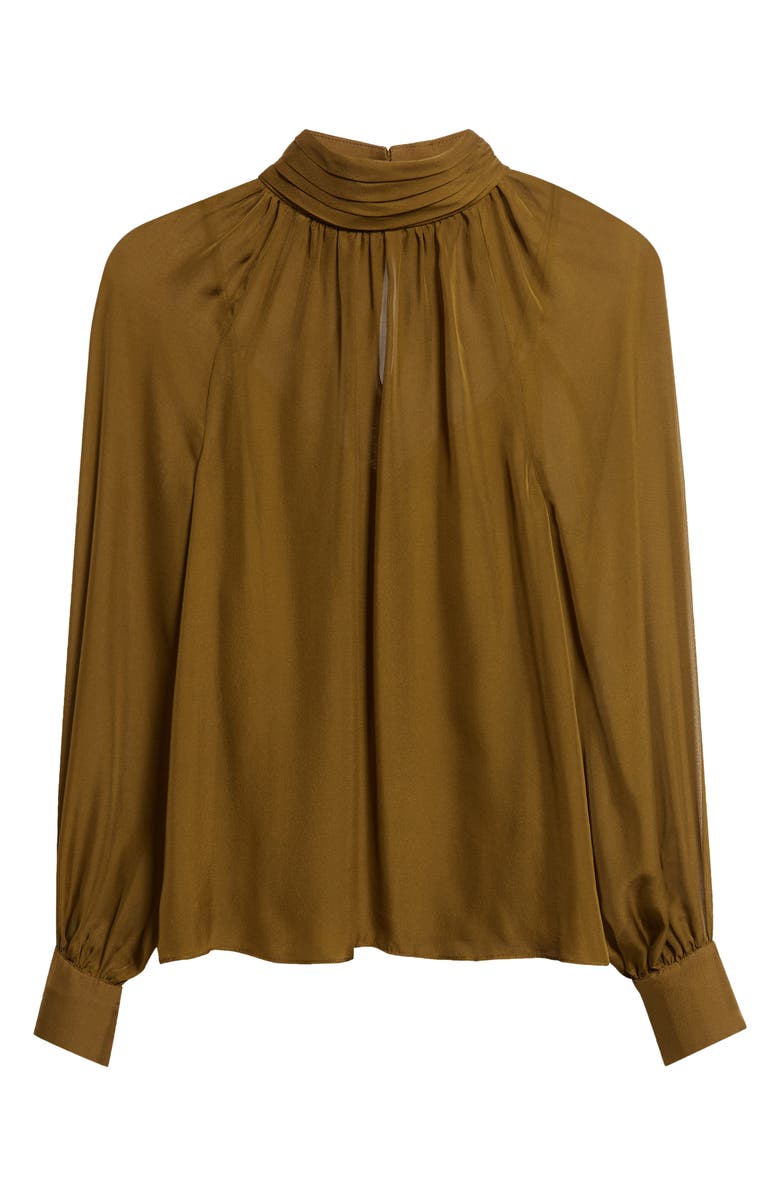 Veronica Beard Alyssa Silk Top, Alternate, color, Moss