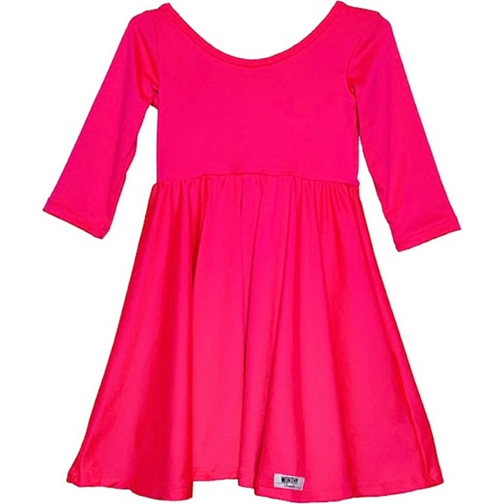 Worthy Threads Summer Twirly Dress In Neon Pink