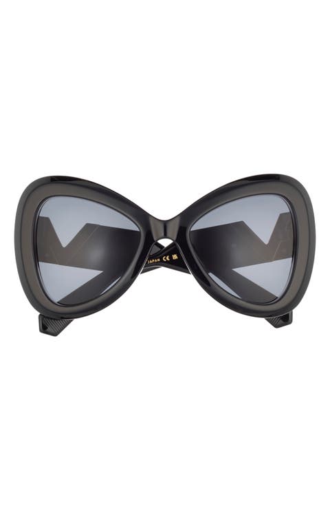 55mm Polarized Triangular Sunglasses