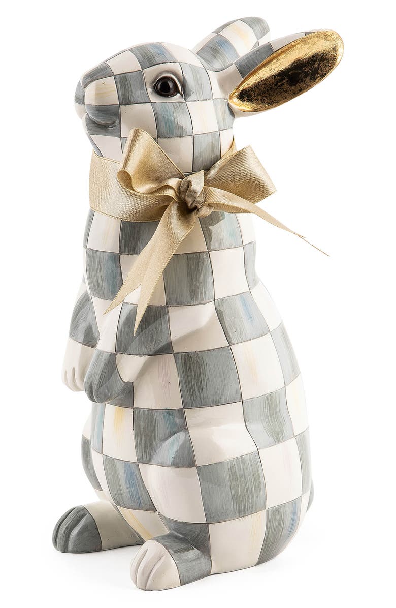 MACKENZIE CHILDS Sterling Check Standing Bunny, Main, color, Grey