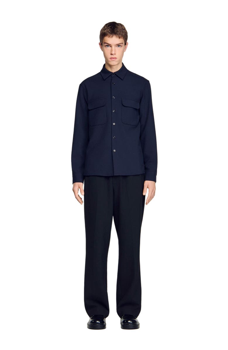 SANDRO Patch pocket shirt, Alternate, color, Navy Blue