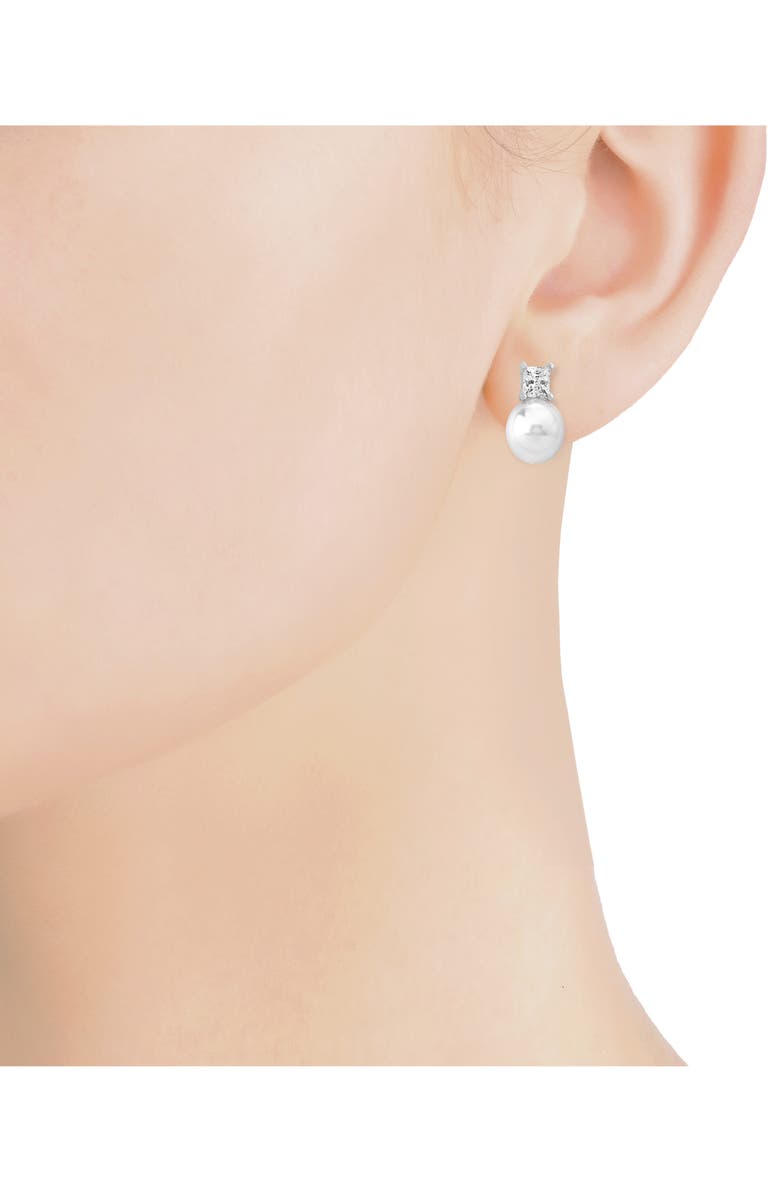 Majorica Pearl & Crystal Earrings, Alternate, color, 