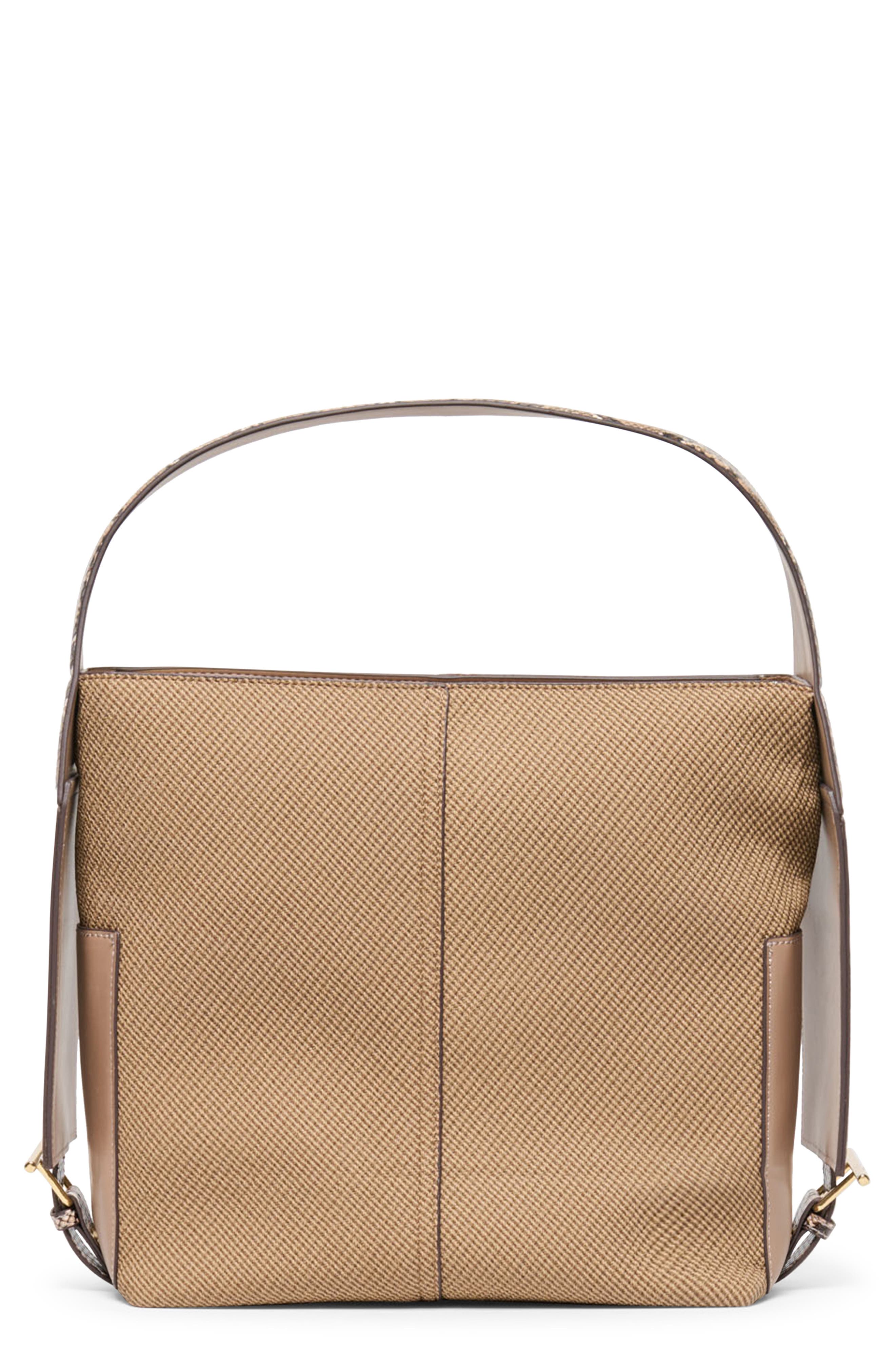 Dolce Vita Annalise Mixed Media Shoulder Bag, Main, color, Brown Snake