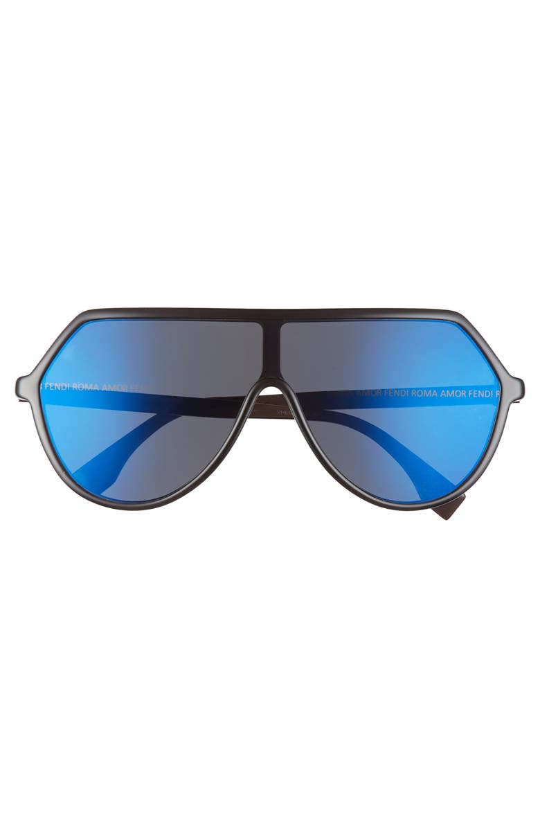 Fendi 135mm Shield Sunglasses, Alternate, color,
