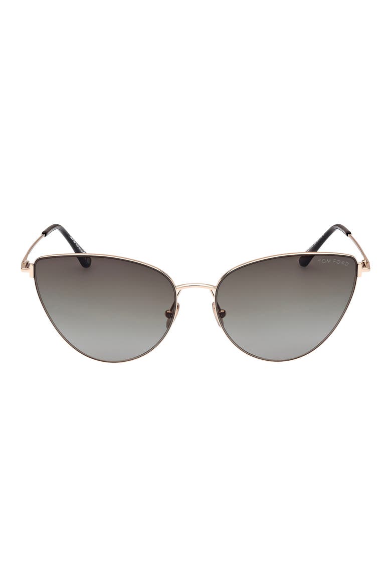 Anais 62mm Cat Eye Sunglasses, Main, color, SHINY ROSE GOLD/ SMOKE
