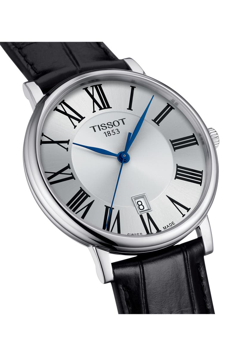 Tissot T-Classic Carson Leather Strap Watch, 40mm, Alternate, color, 