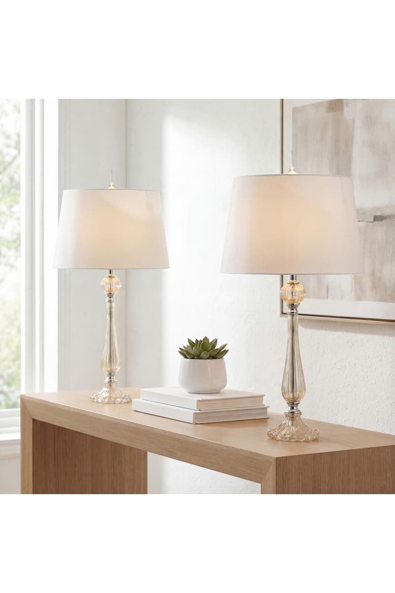 Chloe 32.5" Glass LED Table Lamp, Champagne, Main, color, Champagne