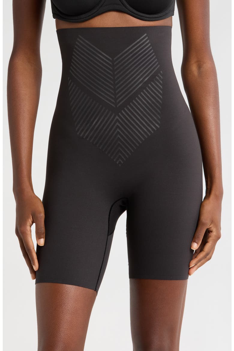 Iconic Core Rear Lift Thigh Slimming Shaper Shorts, Main, color, BLACK