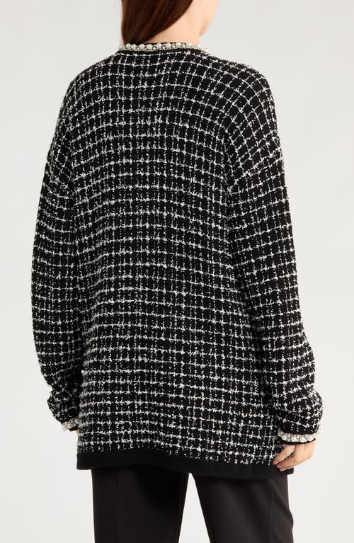 Alice And Olivia Bradford Collegiate Cardigan In Black