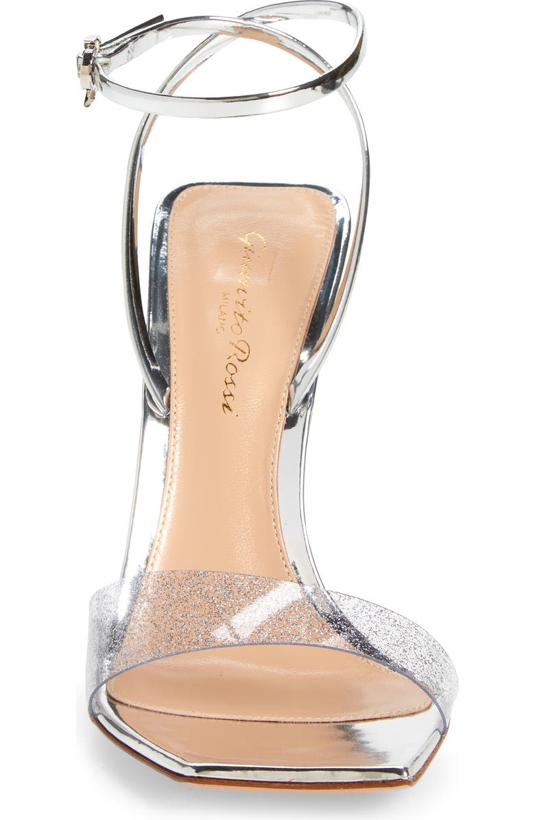 Gianvito Rossi Odessy Glitter Clear Sandal, Alternate, color,