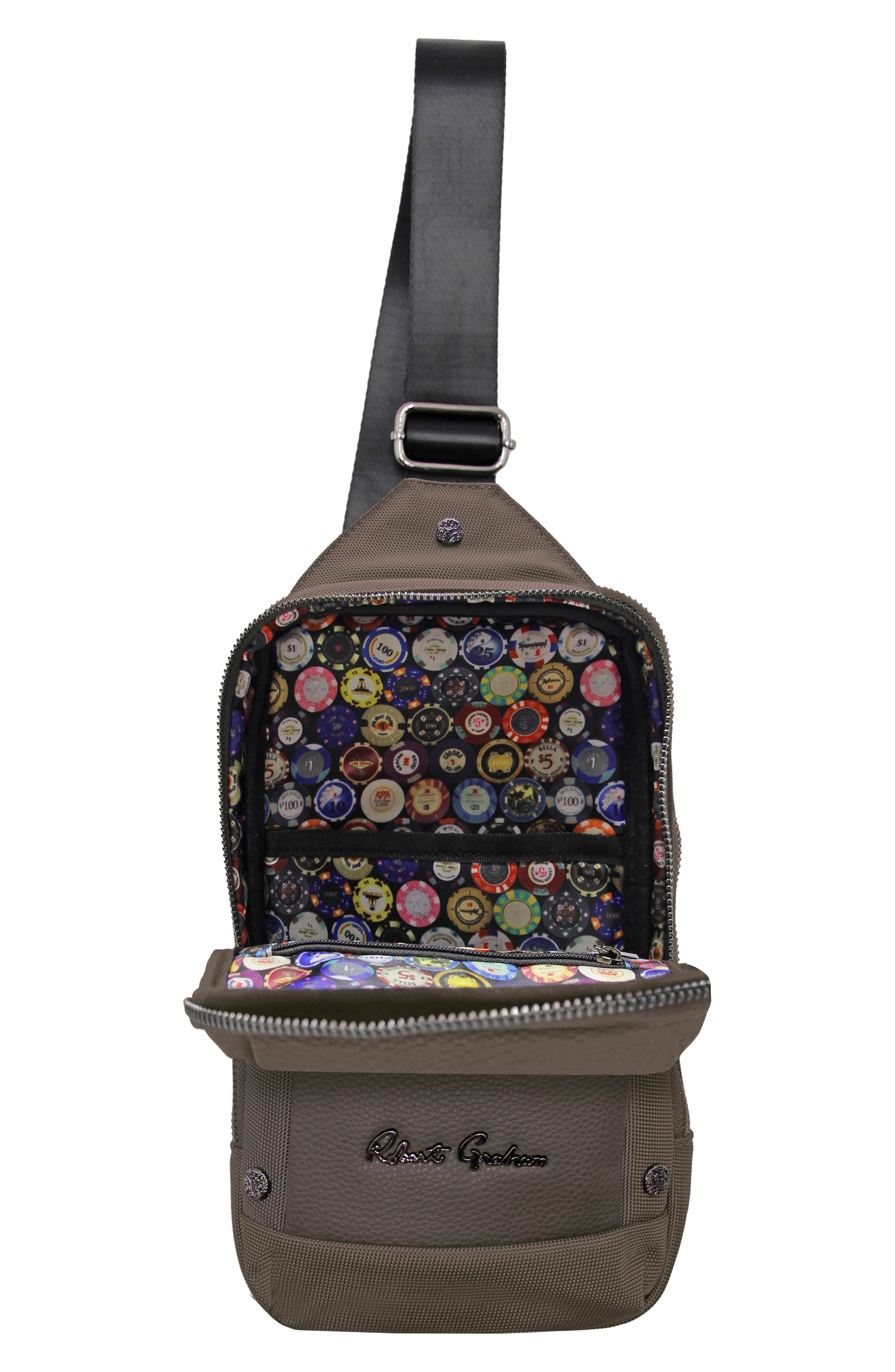 Howell Mixed Media Sling Bag, Alternate, color, BROWN