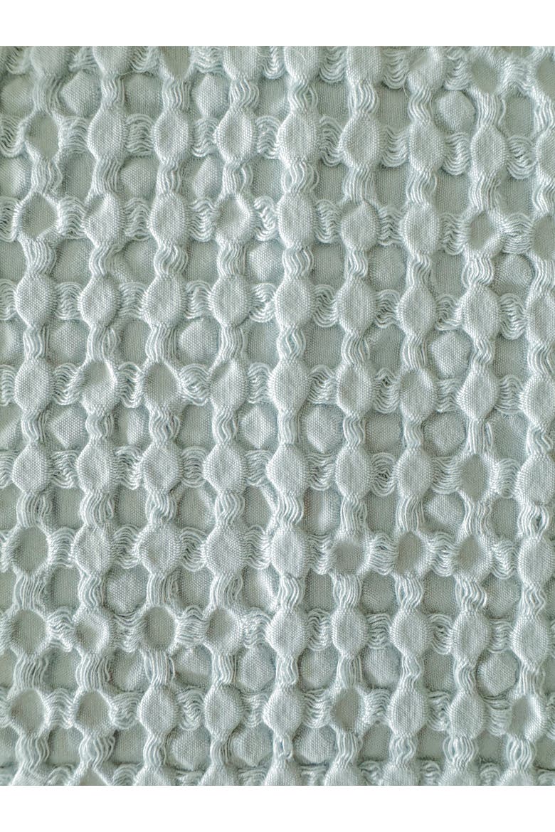 Stonewashed Cotton Waffle Bed Blanket, Alternate, color, Aqua Breeze