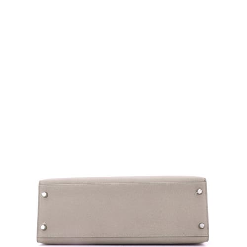 Pre-owned Hermes  Hermes Kelly Handbag Grey Epsom With Palladium Hardware 32 In Gray