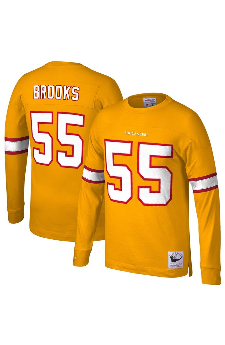Mitchell & Ness Men's Mitchell & Ness Derrick Brooks Orange Tampa Bay Buccaneers Throwback Retired Player Name & Number Long Sleeve Top, Main, color, 