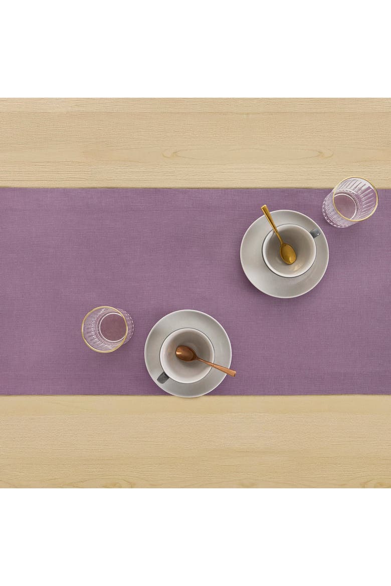 Linen Table Runner - Fete, Alternate, color, Mulberry