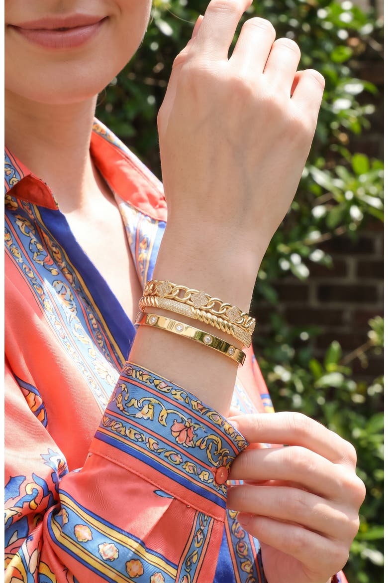 Luxe Link Cuff Bracelet, Alternate, color, GOLD