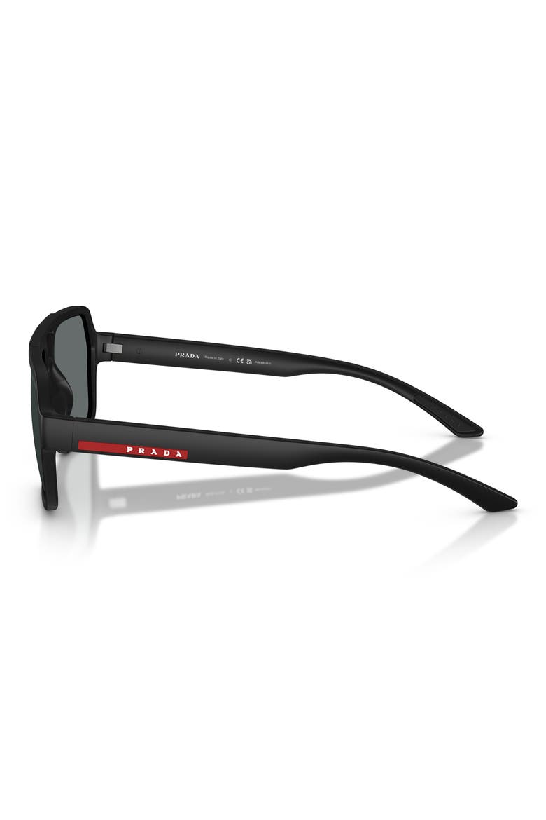 59mm Polarized Pilot Sunglasses, Alternate, color, BLACK RUBBER
