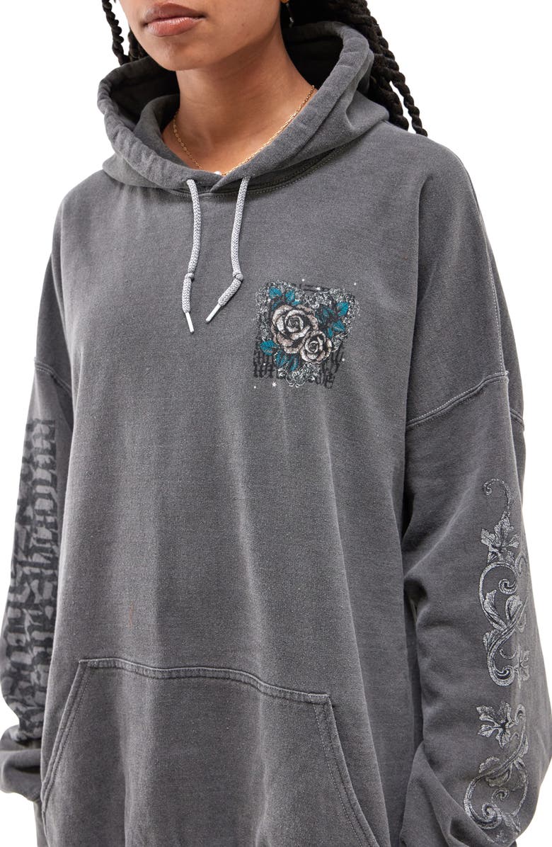 BDG Urban Outfitters Skull Oversize Graphic Hoodie Minidress, Alternate, color, 