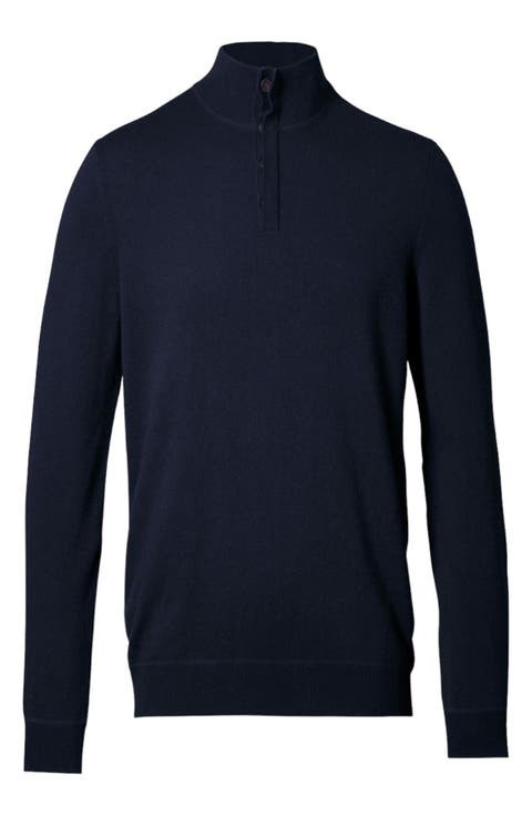 Merino/Cashmere Button Neck