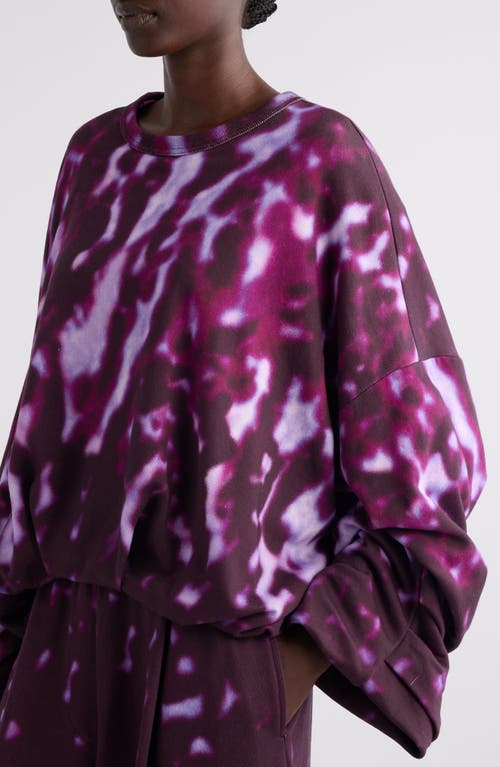 Shop Dries Van Noten Oversize Draped Bubble Hem Sweatshirt In Fuchsia